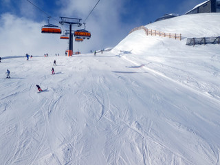 Obraz premium Skifahren in Saalbach Hinterglemm Leogang