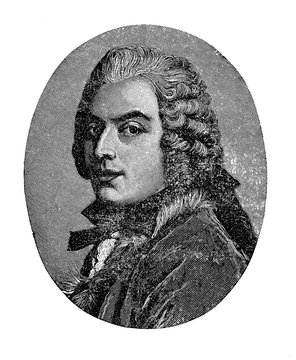 Vintage portrait of Count Francesco Algarotti (1712-1764), Venetian philosopher, poet, essayist, anglophile, art critic and art collector