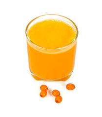 sea buckthorn tea isolated on white