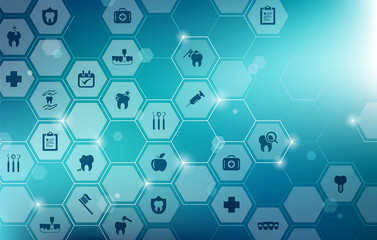 dental medicine / dental hygiene / modern dentistry methods: vector illustration