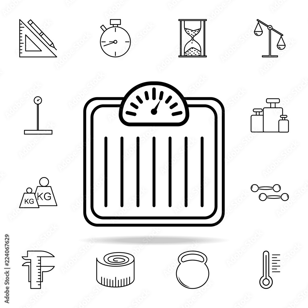 Poster weight scales icon. measuring instruments icons universal set for web and mobile