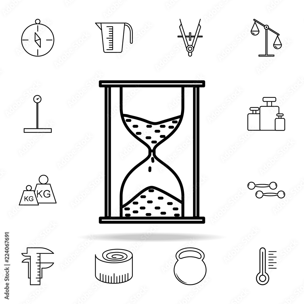 Aufkleber sand glass icon. measuring instruments icons universal set for web and mobile