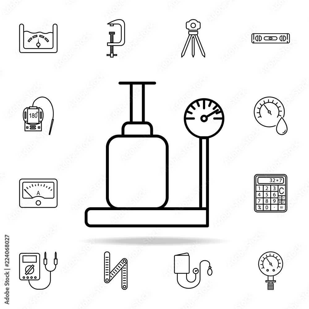 Poster airport scales icon. measuring instruments icons universal set for web and mobile