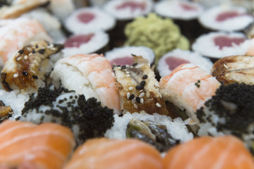 Fresh and delicious sushi Japanese food.Image of Japanese food