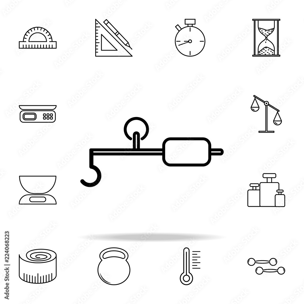 Poster luggage scales icon. measuring instruments icons universal set for web and mobile