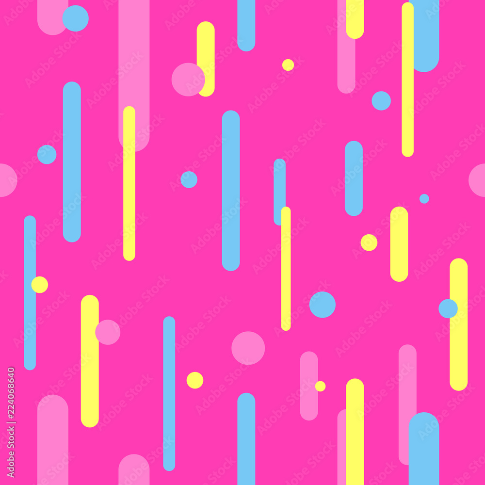 Poster vector seamless flat geometric pattern. cool colorful background template.