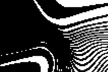 Pattern with glitches. Geometric abstraction with pixel art elements. Grunge background. Scalable vector graphics. Black and white