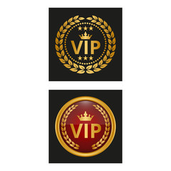 Naklejka premium Vip label with laurel wreath in two versions.