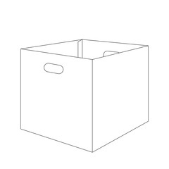  paper  box   vector illustration lining draw  front
