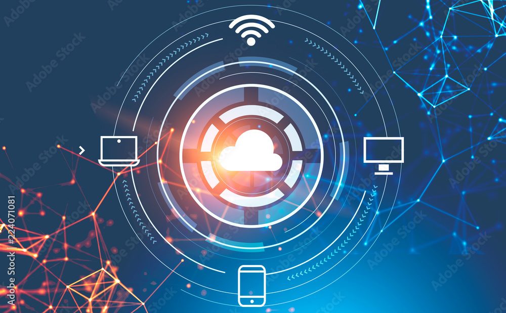 Aufkleber cloud computing interface icons, network interface