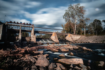 Old dum in rural site long exposure shot