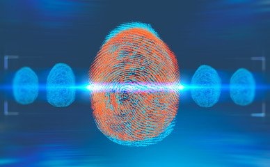 Red fingerprint interface and identification