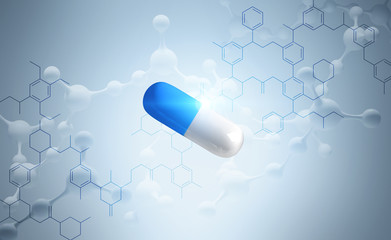 Pill over atom models and carbon atomic grid