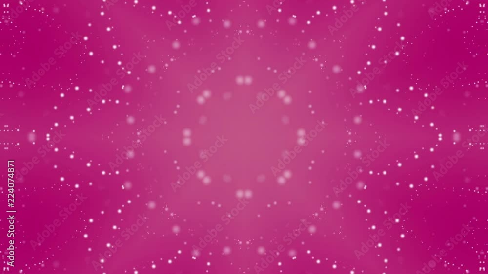 Poster abstract kaleidoscope background of white glowing particles. 3D rendering