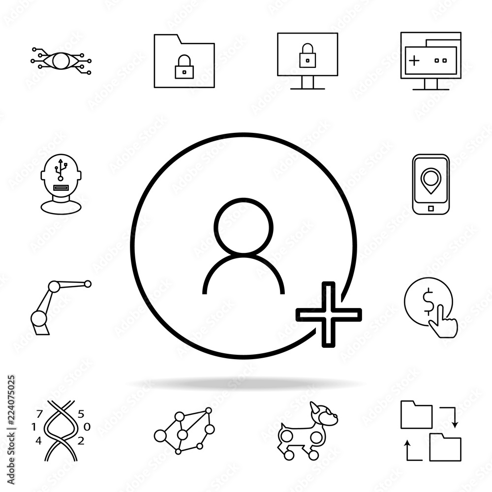 Aufkleber avatar plus icon. new technologies icons universal set for web and mobile