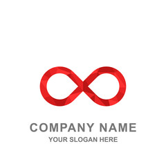 Red Loop Infinity Logo Vector Illustration