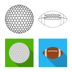 Vector illustration of sport and ball symbol. Collection of sport and athletic vector icon for stock.