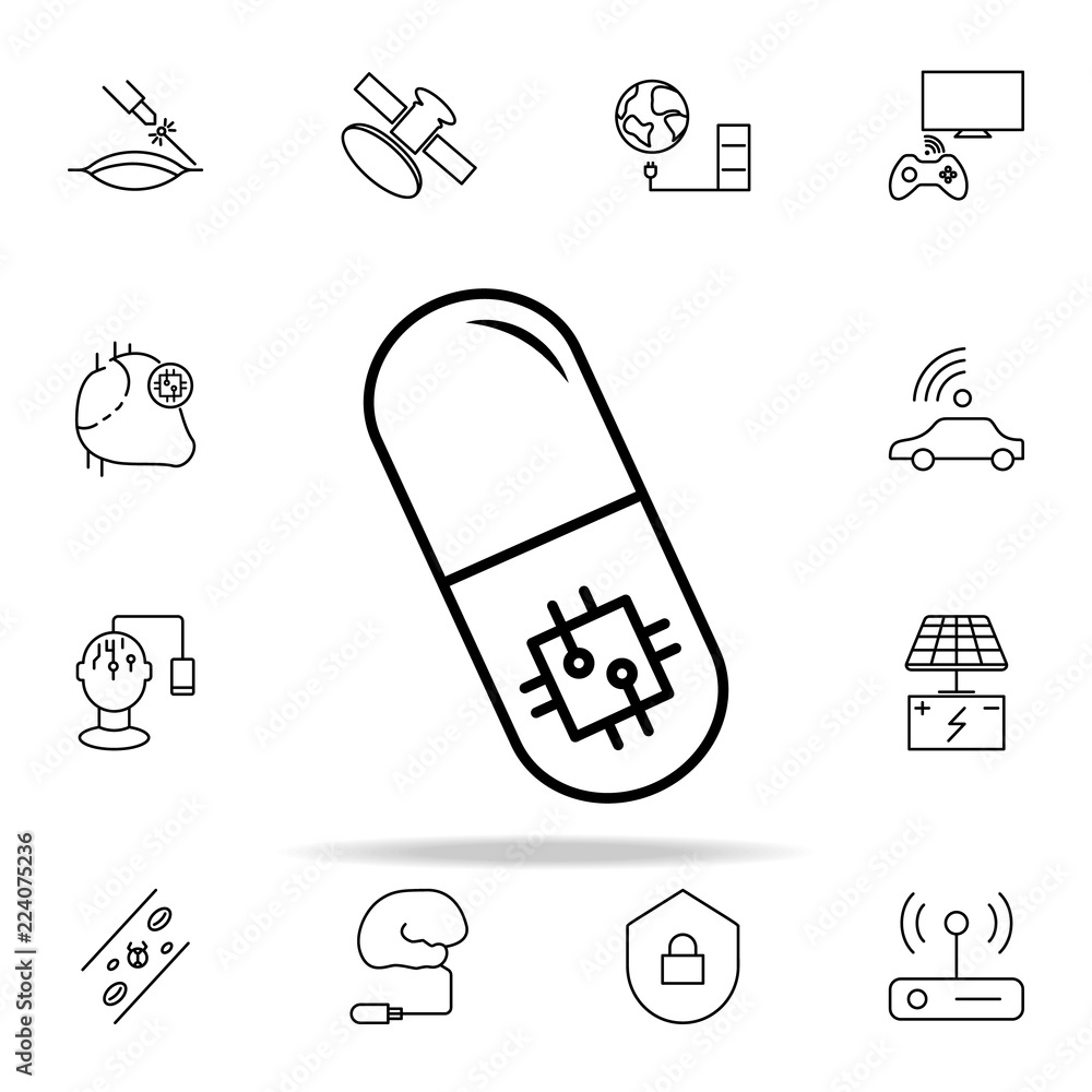 Aufkleber digital pill icon. new technologies icons universal set for web and mobile