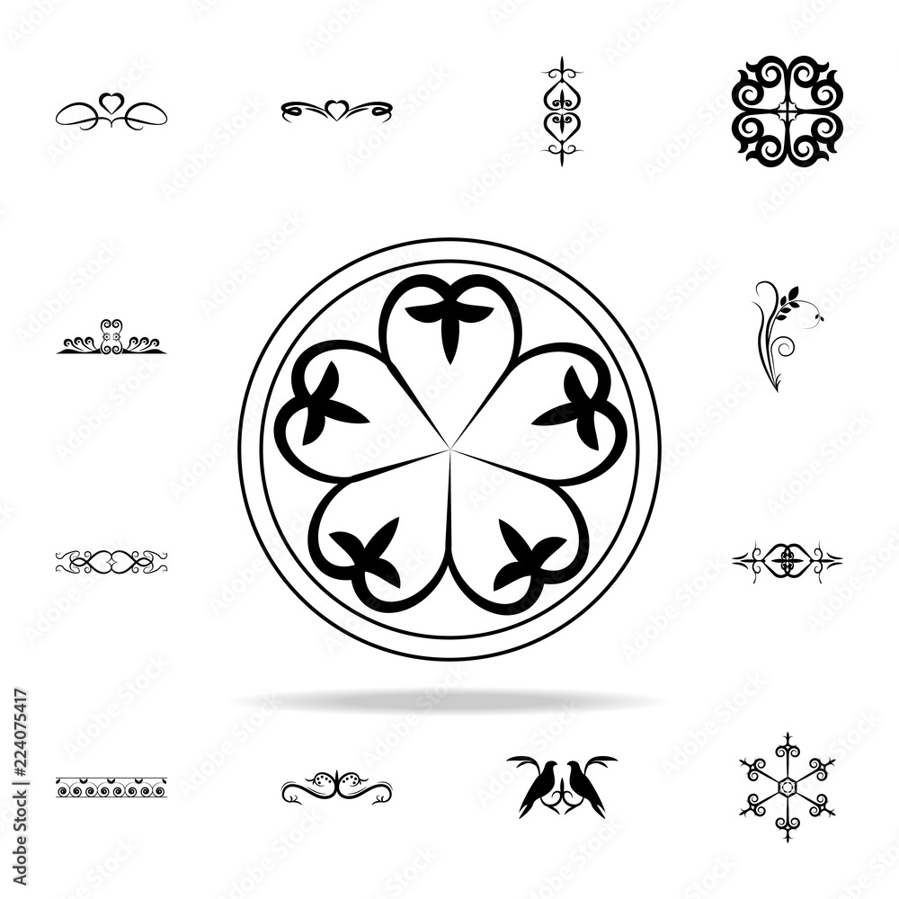 Poster ornament in a circle icon. ornaments icons universal set for web and mobile
