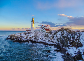 Head Lighthouse Sunset Portland