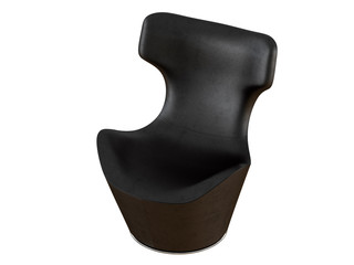 Two Black Leather Armchair 3d rendering