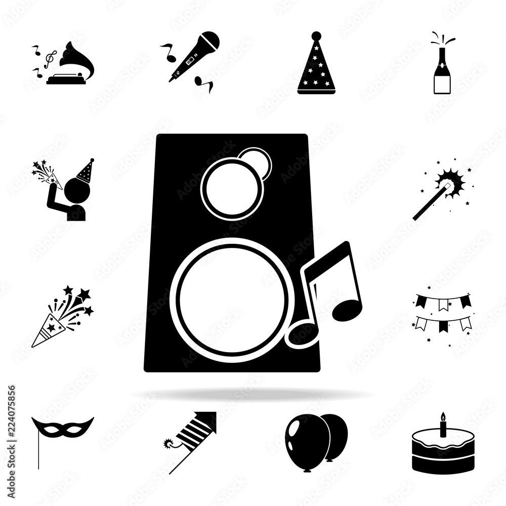 Poster musical columns with notes icon. party icons universal set for web and mobile