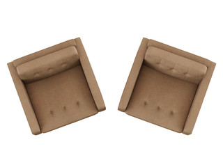 Two fabric armchair 3d rendering