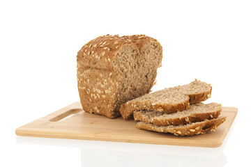 multigrain bread on board
