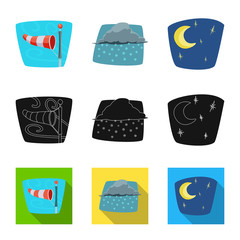 Isolated object of weather and climate icon. Set of weather and cloud stock symbol for web.