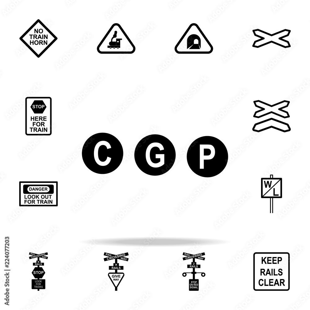 Poster termination indicator sign icon. railway warnings icons universal set for web and mobile