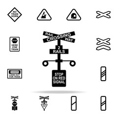 stop sign railway icon. Railway Warnings icons universal set for web and mobile