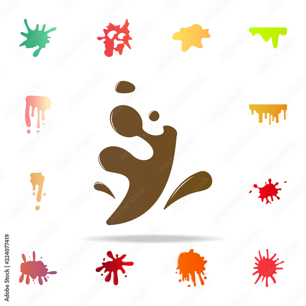 Poster coffee splash icon. splash icons universal set for web and mobile