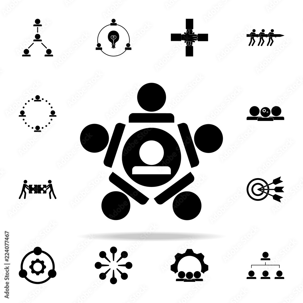 Poster mutual help of the team icon. teamwork icons universal set for web and mobile