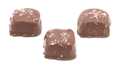 Chocolate Covered  Salted Caramel with Sprinkled Salt on Top