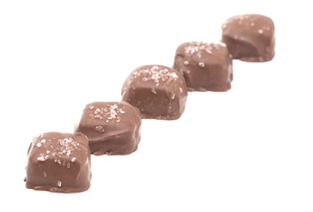 Chocolate Covered  Salted Caramel with Sprinkled Salt on Top