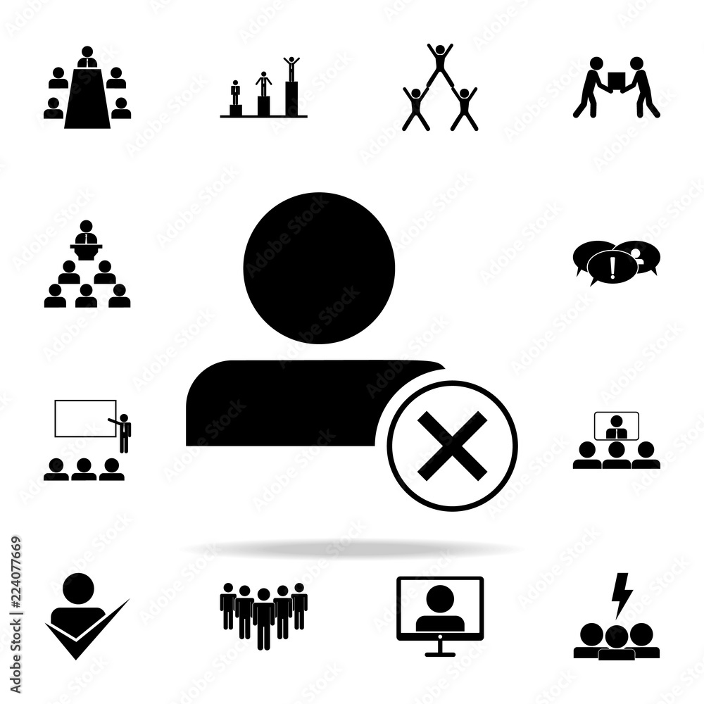 Poster refusal to employee icon. teamwork icons universal set for web and mobile