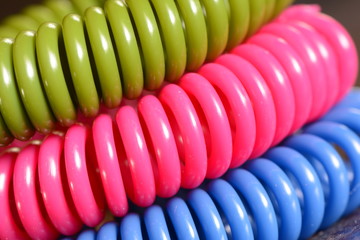 colourful coil bands stacked on each other