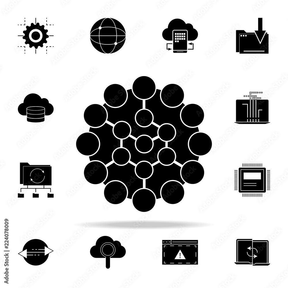 Poster global connection icon. Web Development icons universal set for web and mobile