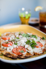 Chicken margherita flatbread