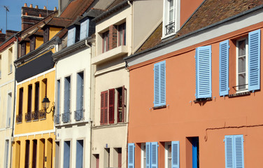 Obraz premium Ville de Dreux, façades colorées et colombages du centre historique, Eure-et-loir, normandie, France