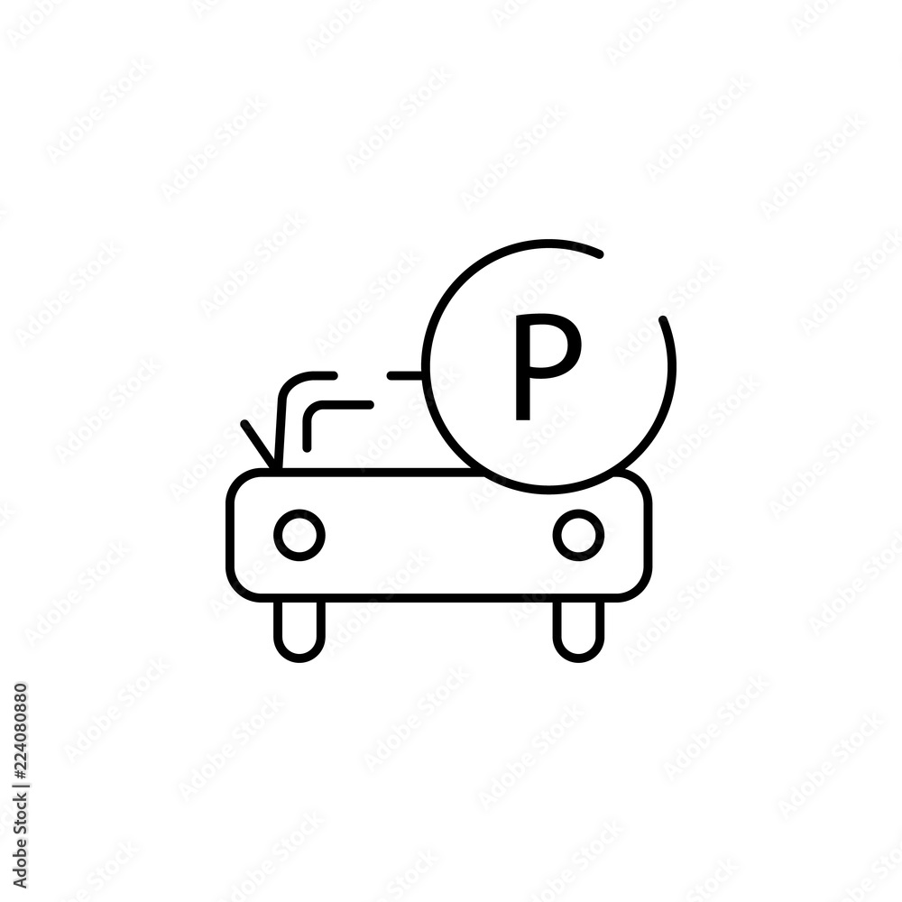 Poster car parking icon. element of transportation icon for mobile concept and web apps. thin line car park