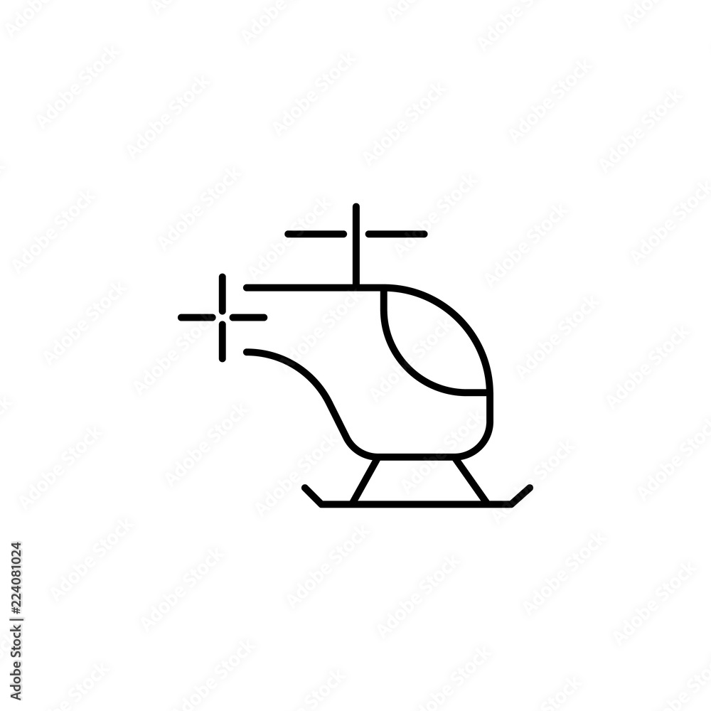 Aufkleber helicopter icon. element of transportation icon for mobile concept and web apps. thin line helicopte