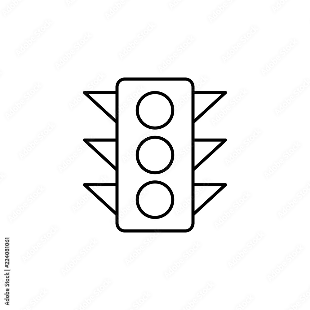Poster traffic light icon. element of transportation icon for mobile concept and web apps. thin line traffi