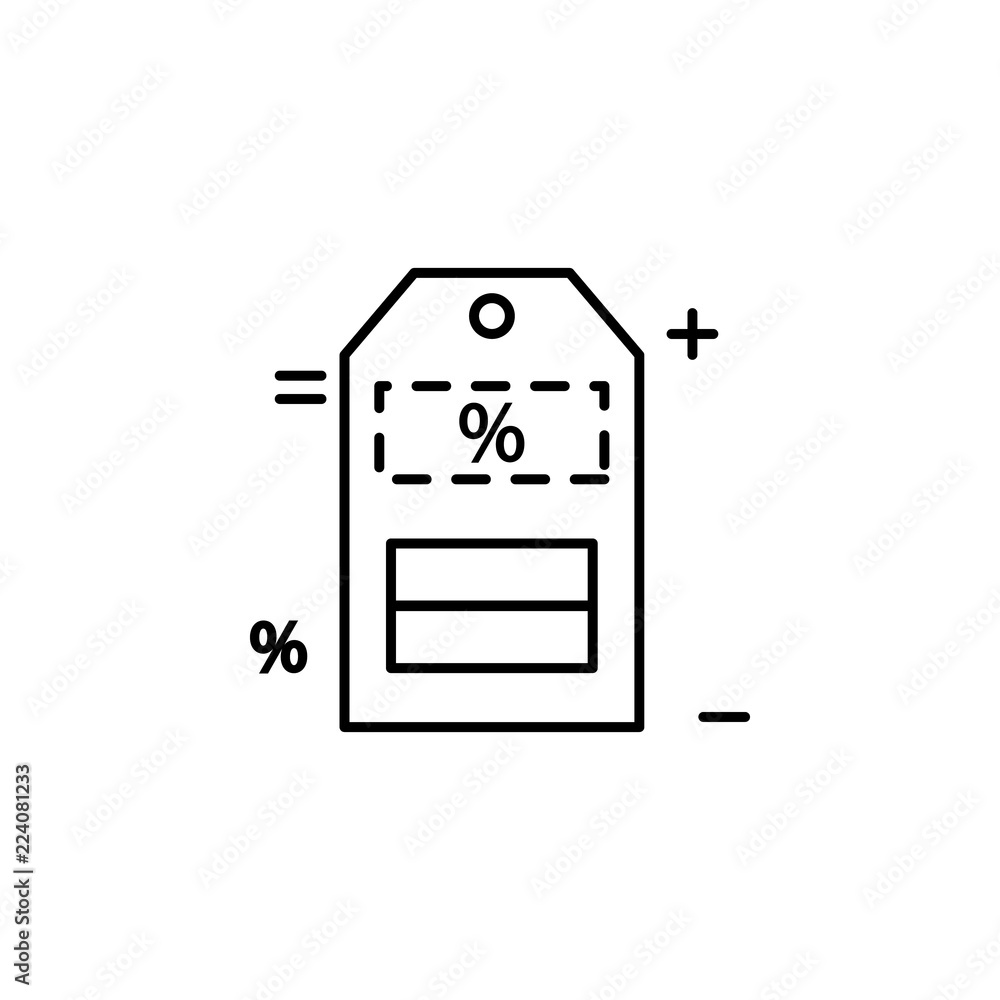 Aufkleber sticker tag % icon. element of black friday icon for mobile concept and web apps. thin line sticker 