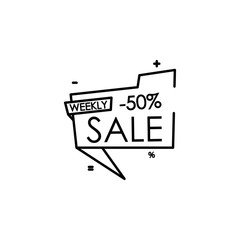 sticker tag 50% icon. Element of black friday icon for mobile concept and web apps. Thin line sticker tag 50% icon can be used for web and mobile