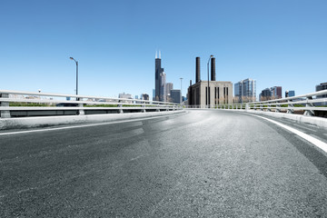 empty highway through modern city