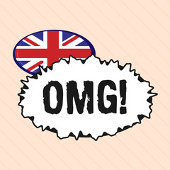 Word writing text Omg. Business concept for Used to express shock Excitement Disbelief SMS shortcut Expression.