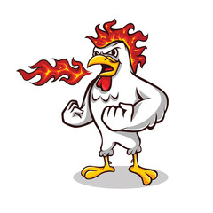 Chicken Mascot For Restaurant Illustration logo ispiration vector 