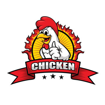 Chicken Mascot For Restaurant logo Inspiration vector 
