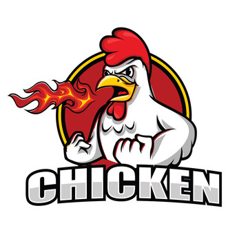 Chicken Mascot For Restaurant Illustration logo ispiration vector 